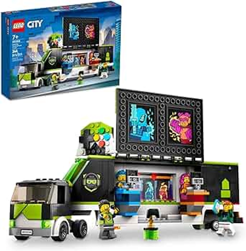 LEGO City Gaming Tournament Truck 60388, Gamer Gifts for Girls, Boys, and Kids, Esports Vehicle Toy Set for Video Game Fans, Featuring 3 Minifigures, Toy Computers and Stadium Screens, Ages 7+