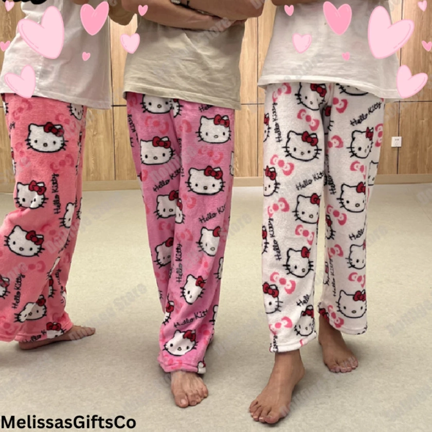 Hello Kitty Pyjama Pants Cute Y2K Pyjama Bottoms Sanrio Y2K - Etsy UK