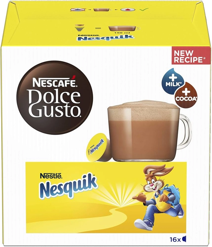 NESCAFE Dolce Gusto NESQUIK - 16 Hot Chocolate Pods - Choco Drink - Quality Cocoa (One pack)