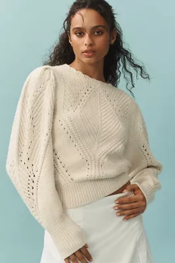 By Anthropologie Scalloped Collar Sweater