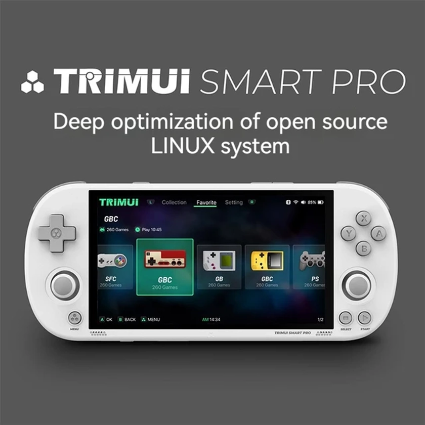 Trimui-Machine de jeu Smart Pro avec écran Open Source, arcade rétro, système L Inux, simulateur intégré, Ips, HD, HD, déterminer, 4.96 pouces, 26 + - AliExpress 