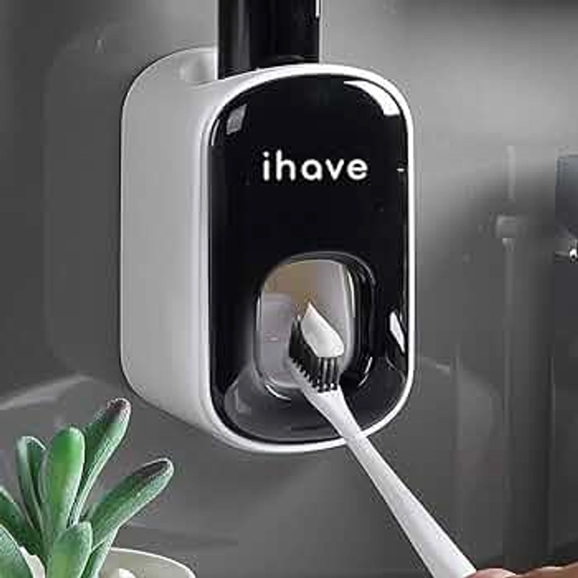 iHave Automatic Toothpaste Dispenser - Smart Bathroom Accessories with Dual-Position Technology and Sturdy Adhesive Strip, Stylish Bathroom Decor and Accessories