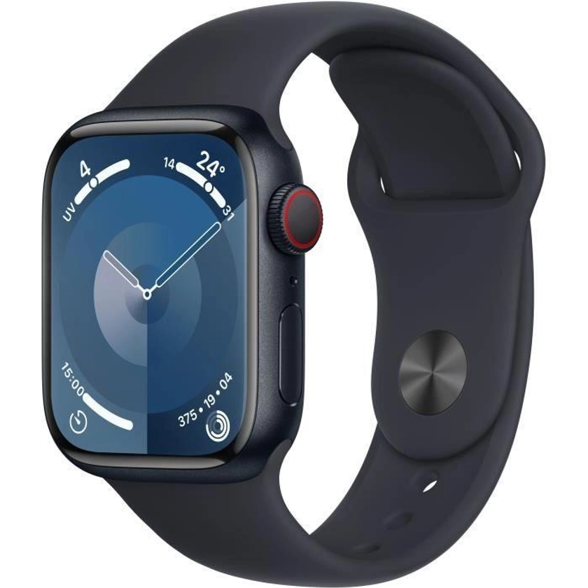 Apple Watch Series 9 (2023) GPS 41 mm - Aluminium Minuit - Bracelet sport Noir