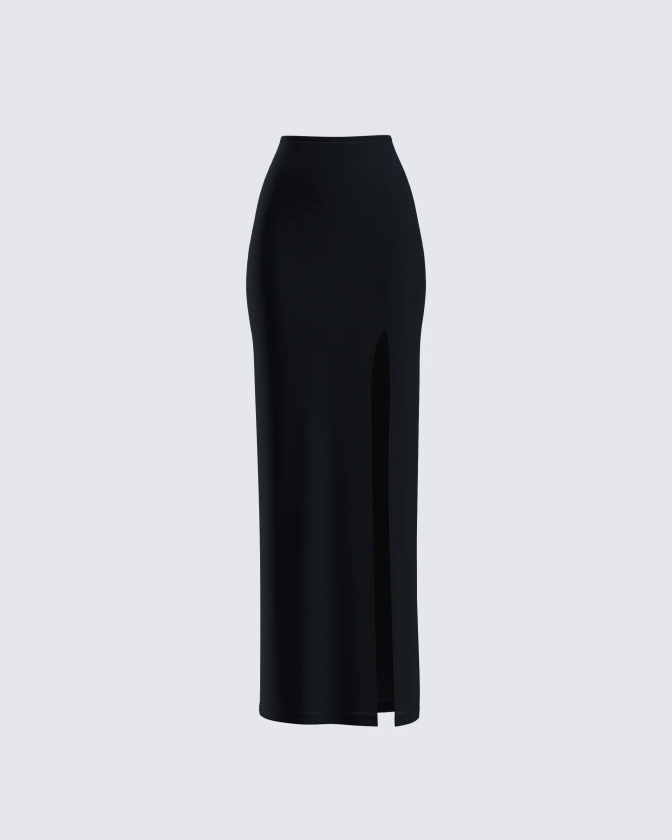 Aries Black Knit Maxi Skirt