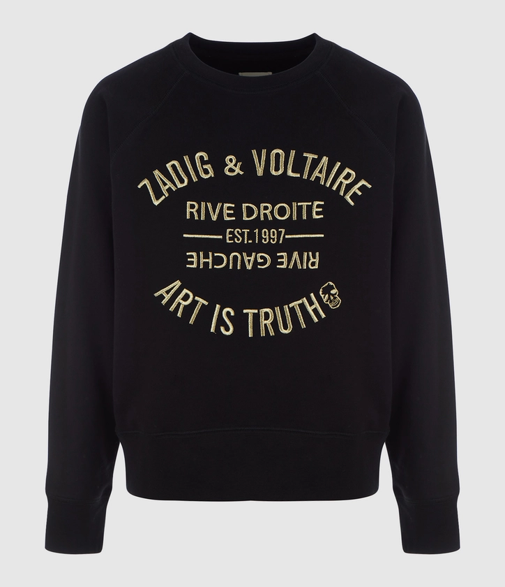 ZADIG & VOLTAIRE - Sweatshirt Upper Blason Coton Noir