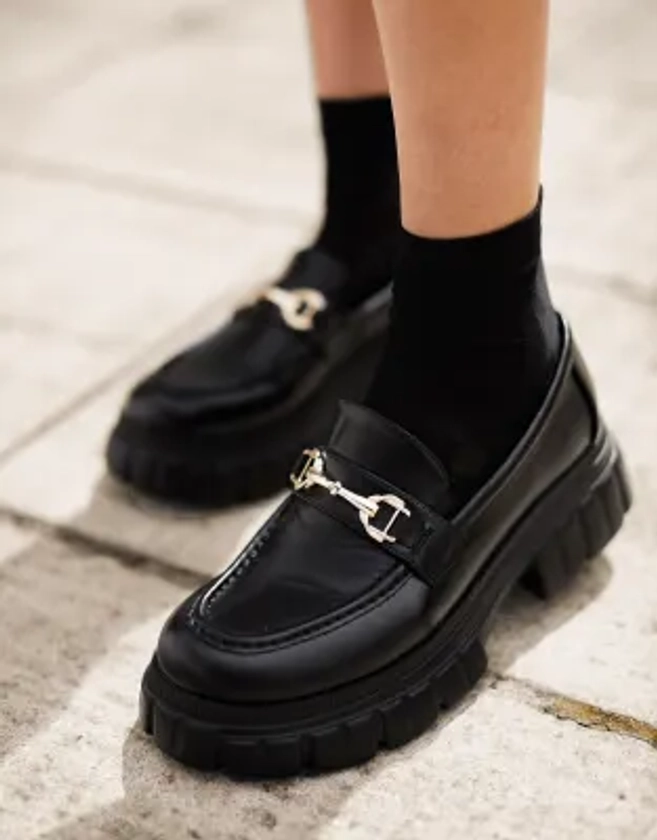 ASOS DESIGN Magnus chunky loafers in black