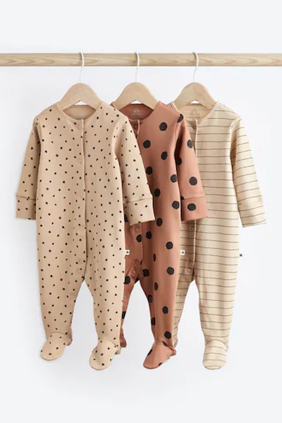 Buy Neutral Baby 100% Cotton Sleepsuits 3 Pack (0mths-2yrs) from the Next UK online shop