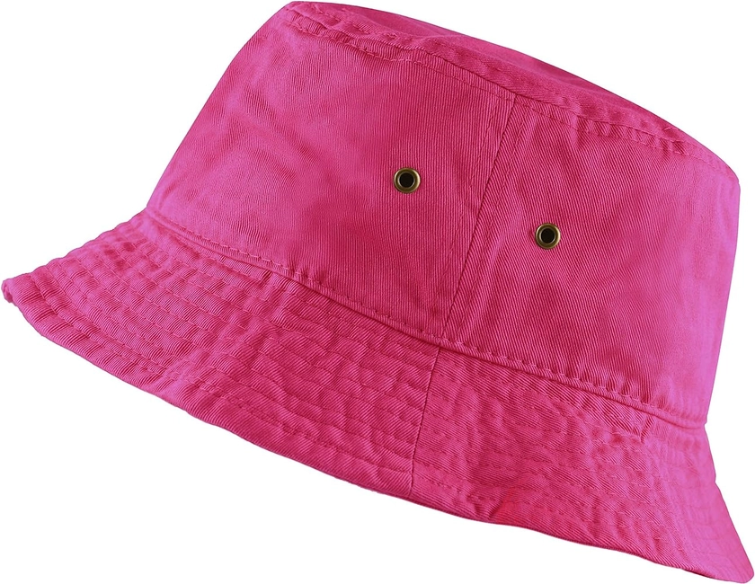 The Hat Depot Bucket Hat - Unisex 100% Cotton & Denim Packable Summer Travel Beach Sun Hat