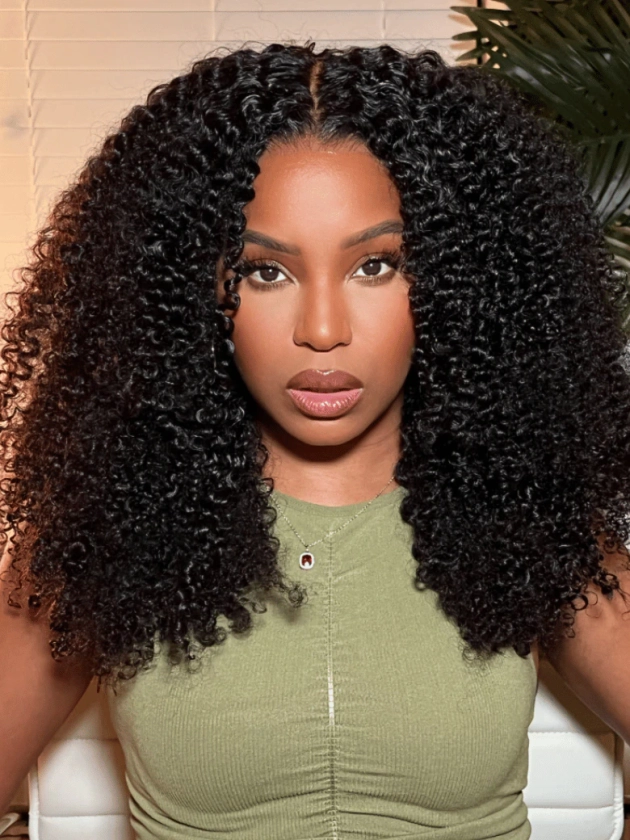 UNice 13x4 Pre-Cut Lace Front Super Secure Kinky Curly Wig Real Ear To Ear Pre-Cut & Pre-Pluck & Pre-Bleached Pre-Everything Wig