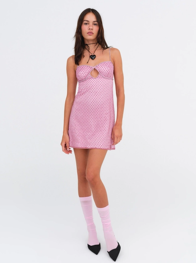 Glitter Slip Dress — Pink