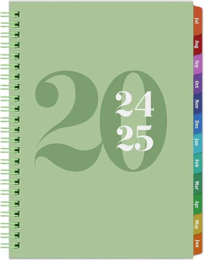 2024-2025 Planner - Academic Planner 2024-2025, Jul. 2024 - Jun. 2025, Planner 2024-2025 with Colorful Tabs, 6.3" x 8.4", Academic Planner for Schedule Your Daily Life - Green