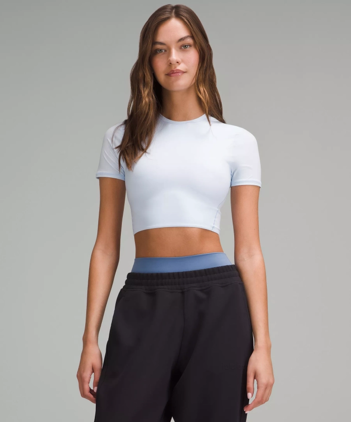 Wundermost Ultra-Soft Nulu Crewneck Cropped T-Shirt