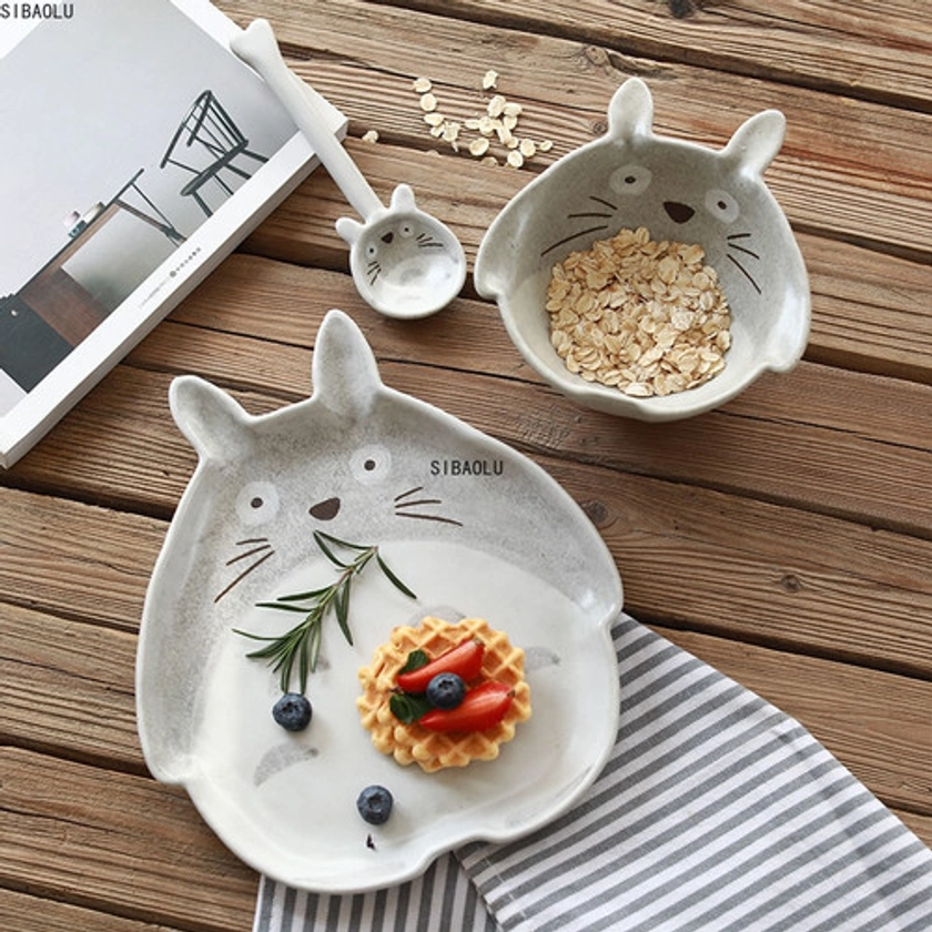 Assiette Bol Cuillère en céramique Ghibli - Mon Voisin Totoro | Kawaii-Shop