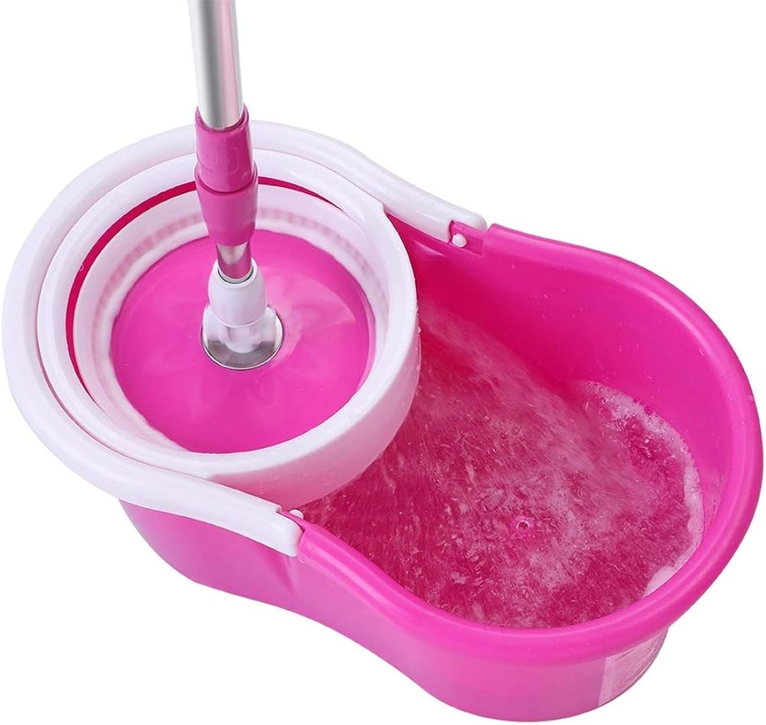 Rotating mop and Bucket Floor Cleaning System with 2 Extra Microfiber tip Refills (Pink) : Amazon.ca: Health & Personal Care