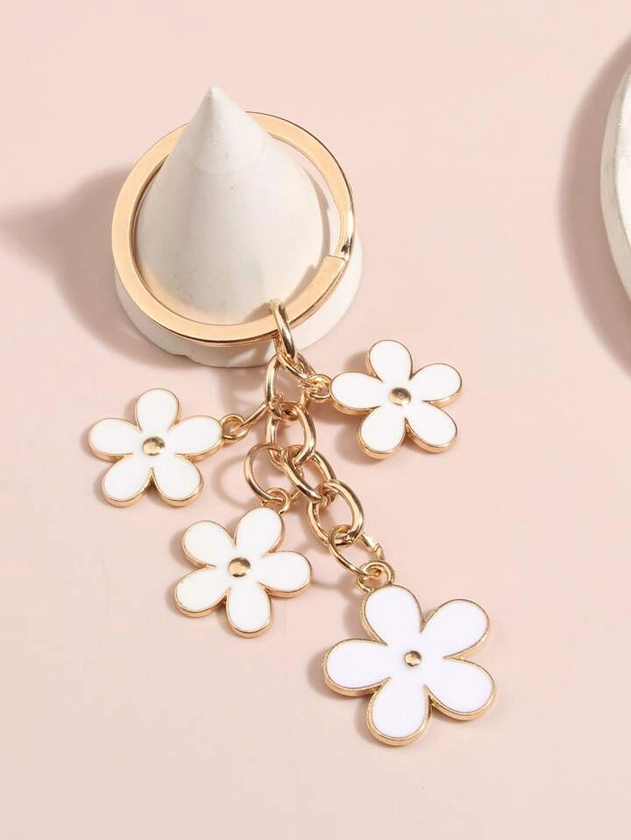 Flower Charm Keychains For Daily Use Key Decoration Gift For Friend Casual