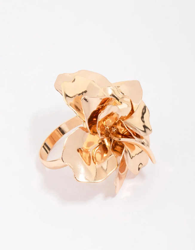 Gold Metal Flower Ring