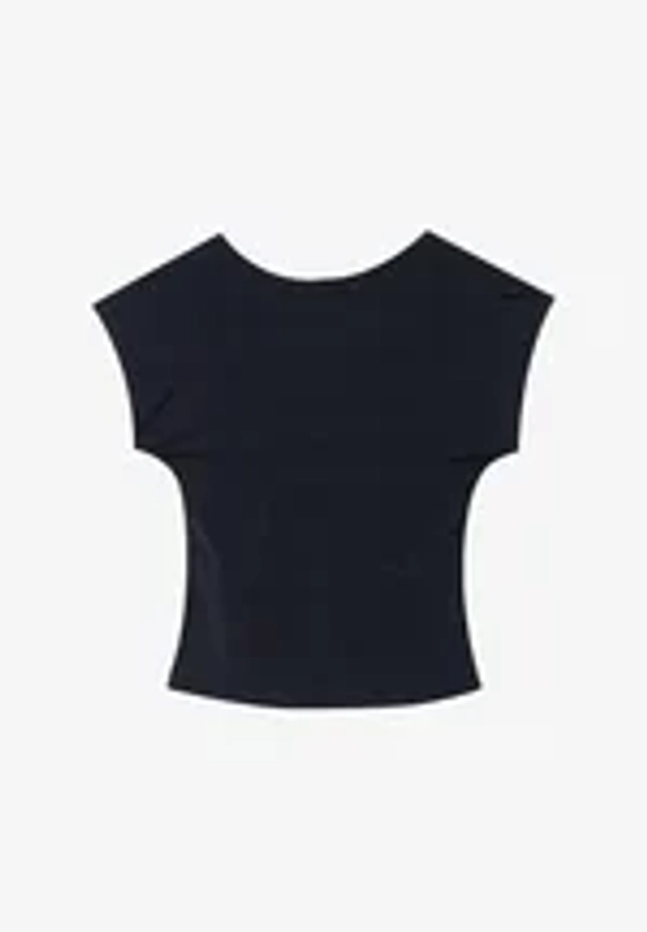 Stradivarius OPEN-BACK - T-shirt basique - black/noir - ZALANDO.FR