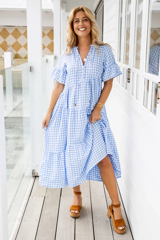 The Gaia Dress - Blue Gingham