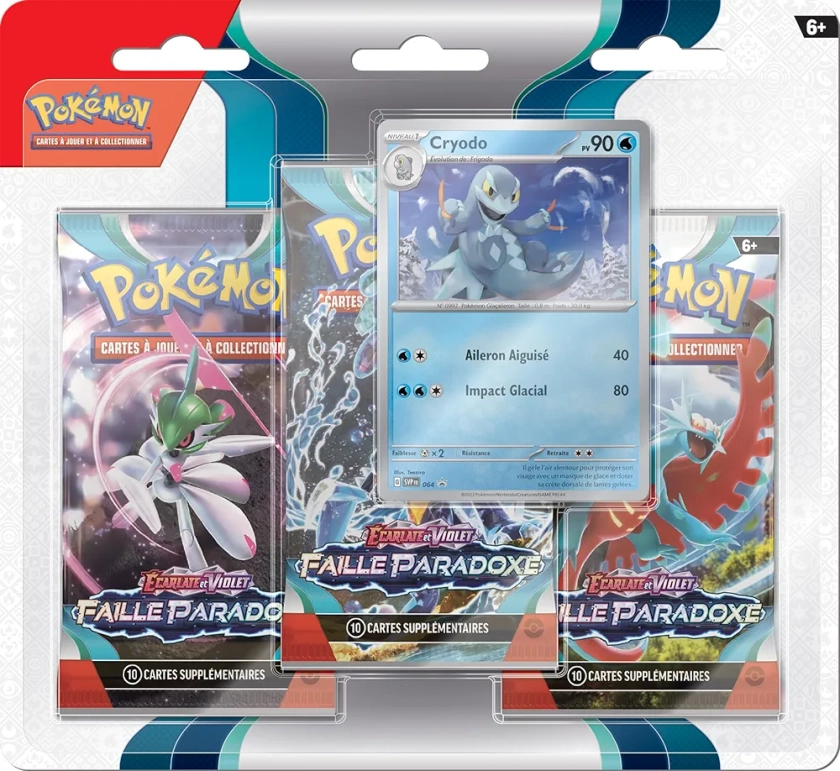 Pokémon - Pack 3 boosters - Ecarlate et Violet - Faille Paradoxe (EV04) - Modèle aléatoire - Jeux de société - Jeux de Cartes - Cartes à Collectionner - A partir de 6 Ans