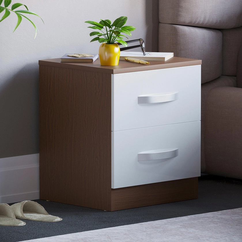 Bedside Tables & Cabinets | Vida Designs Hulio 2 Drawer Bedside Cabinet Storage Bedroom Furniture | Home Discount