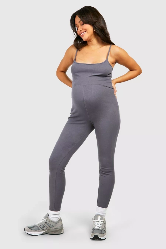 Maternity Cotton Rib Skinny Jumpsuit