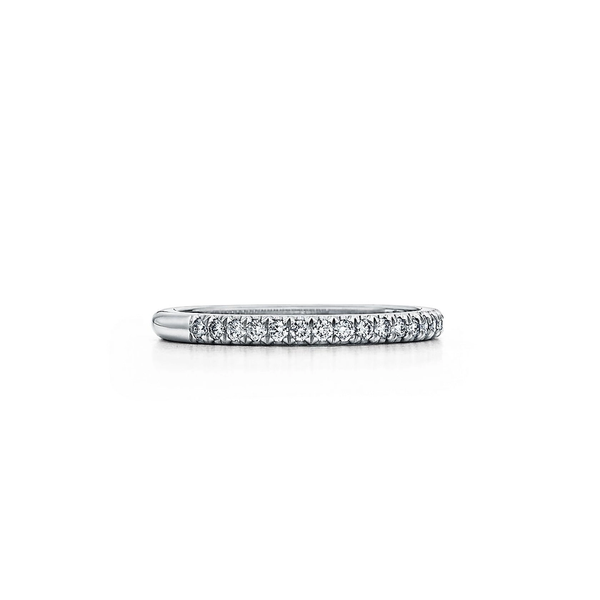 Tiffany SolesteBague Éternité demi-cercle en platine 950 millièmes et diamants