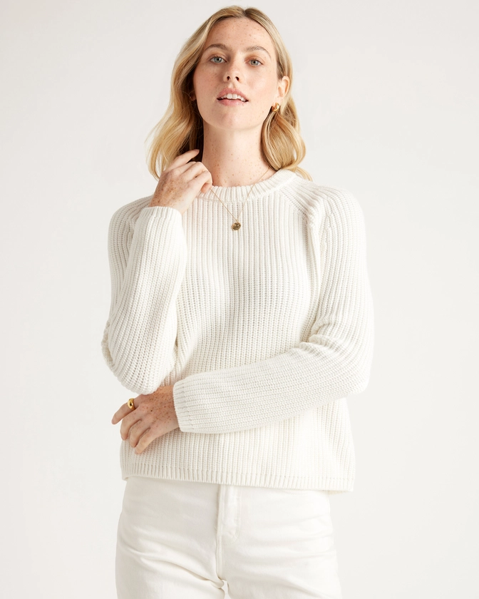 Women's 100% Organic Cotton Fisherman Crew Sweater