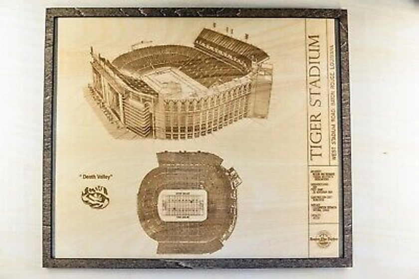 Death Valley Tiger Stadium Blueprint Wood Plaque | eBay