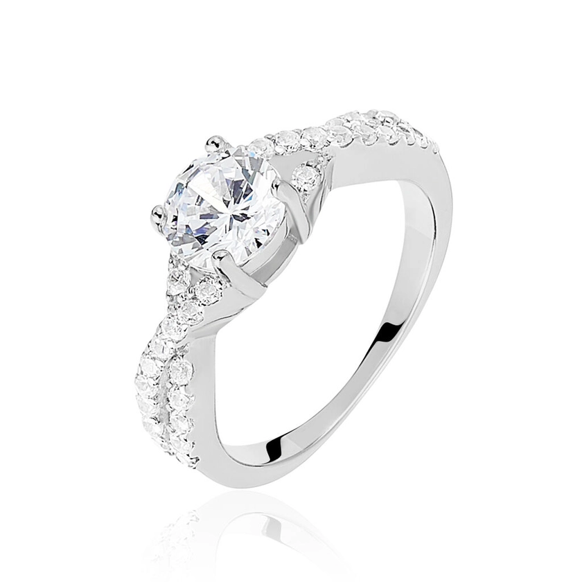 Bague Karin Argent Blanc Oxyde De Zirconium