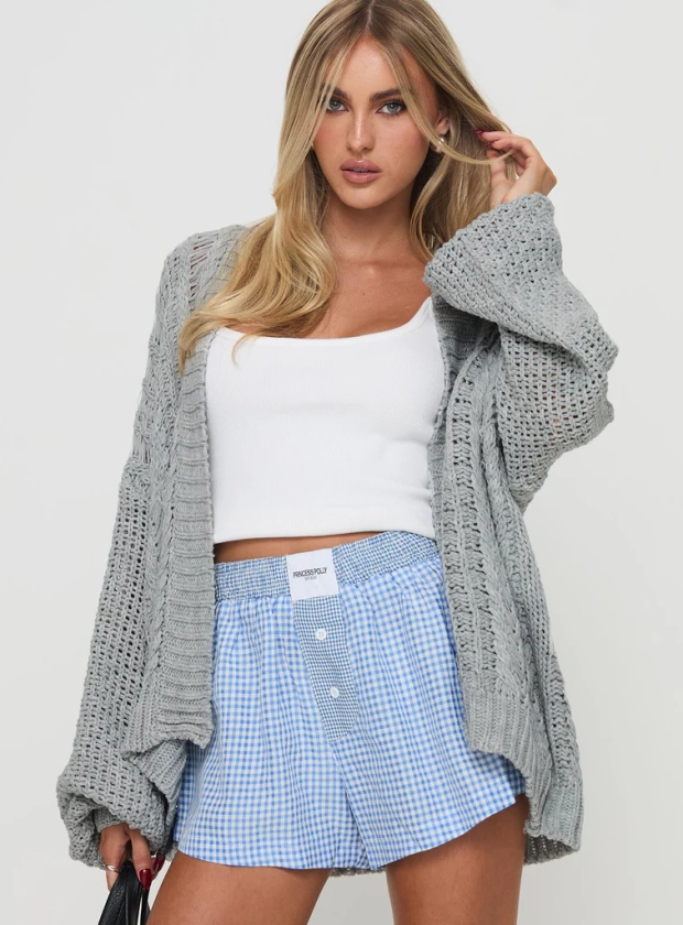 Abner Cable Cardigan Light Grey