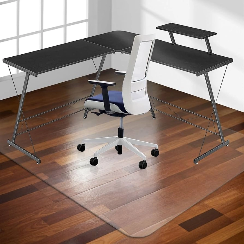 Amazon.com : Office Chair Mat for Hardwood Floor, 63"x51" Clear Office Home Floor Protector Mat, Anti-Slip Desk Chair Mat, Rolling Chair Mat for Office, Home, Gaming Easy Glide : Office Products
