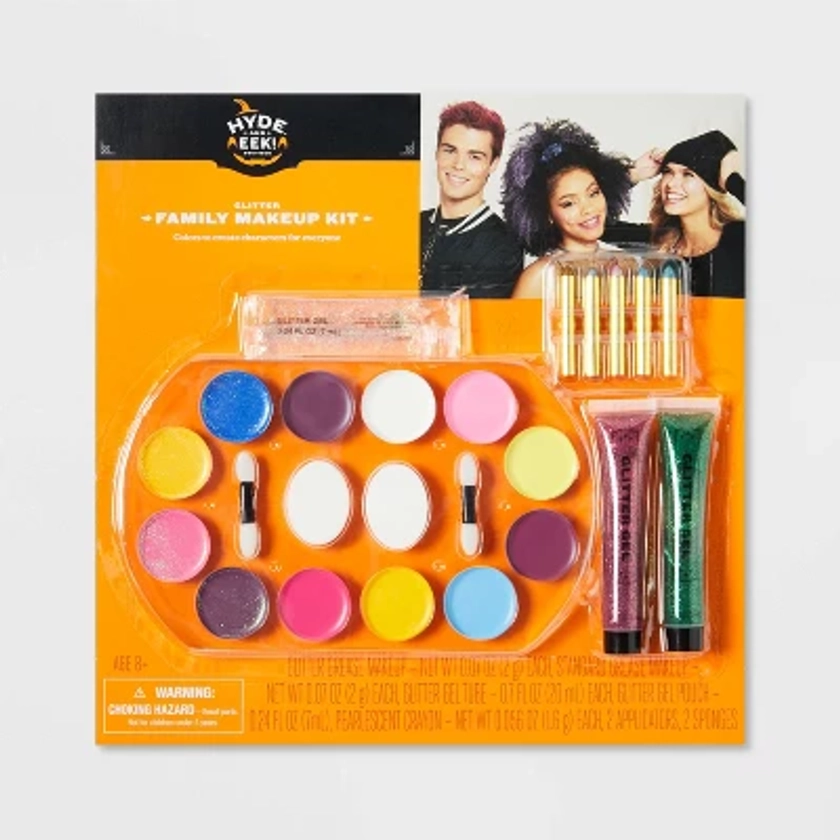 Family Deluxe Halloween Costume Makeup Kit Glitter - Hyde & EEK! Boutique™: 24-Piece Set, Face Paint, Applicators