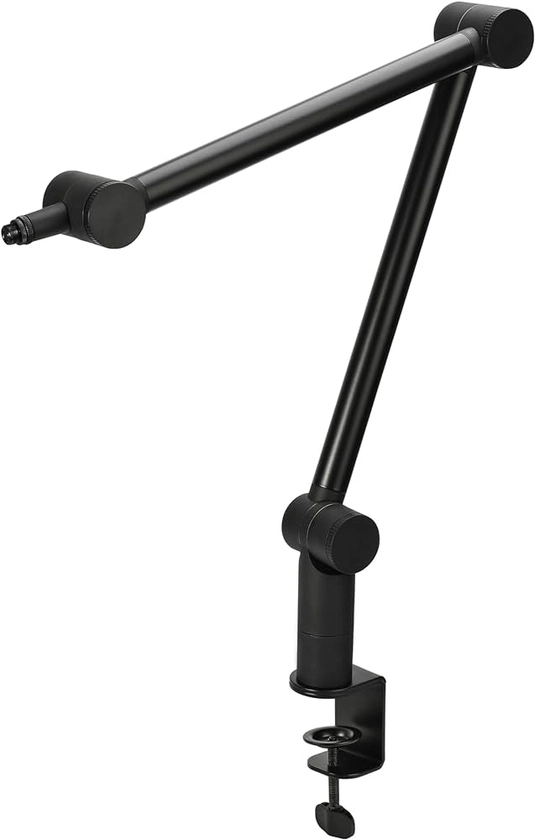 CHERRY MA 3.0 UNI, Bras de microphone universel, avec pince de table (jusqu'à 60 mm), filetage 3/8 pouces (adaptateur de filetage 3/8 à 5/8 pouces inclus), bras articulé stable, Noir