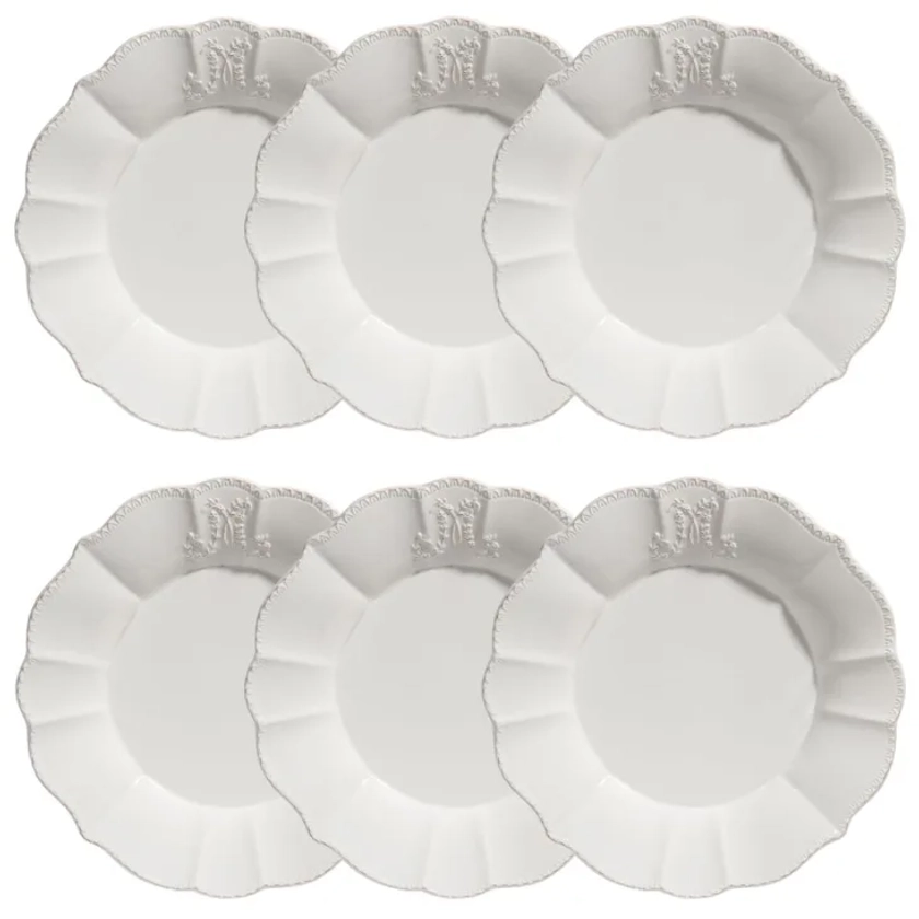 Assiette plate en grès blanc Bourgeoisie | Maisons du Monde