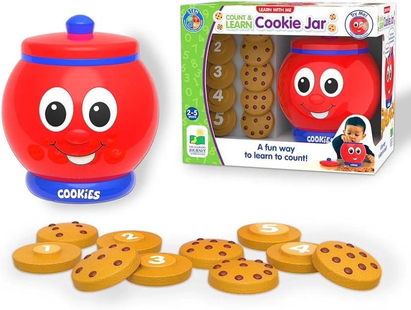 The Learning Journey Learn With Me - Count & Learn Cookie Jar - Counting and Numbers STEM Teaching Toddler Toys & Gifts for Boys & Girls Ages 2 Years and Up - Award Winning Preschool Learning Toys