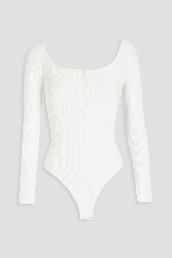 GOOD AMERICAN Ribbed cotton-blend jersey bodysuit | THE OUTNET