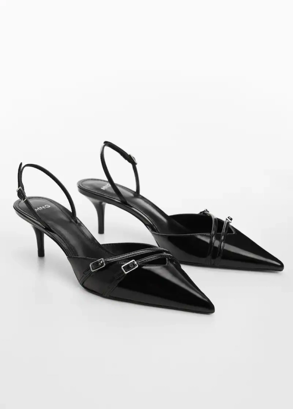 Chaussures talon ouvertes à l’arrière boucles - Femme | Mango France