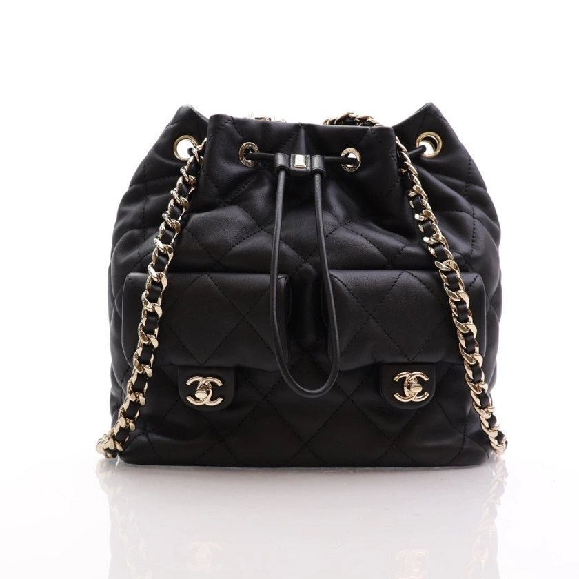 Chanel Coco Mellow Backpack 23B Black Calfskin