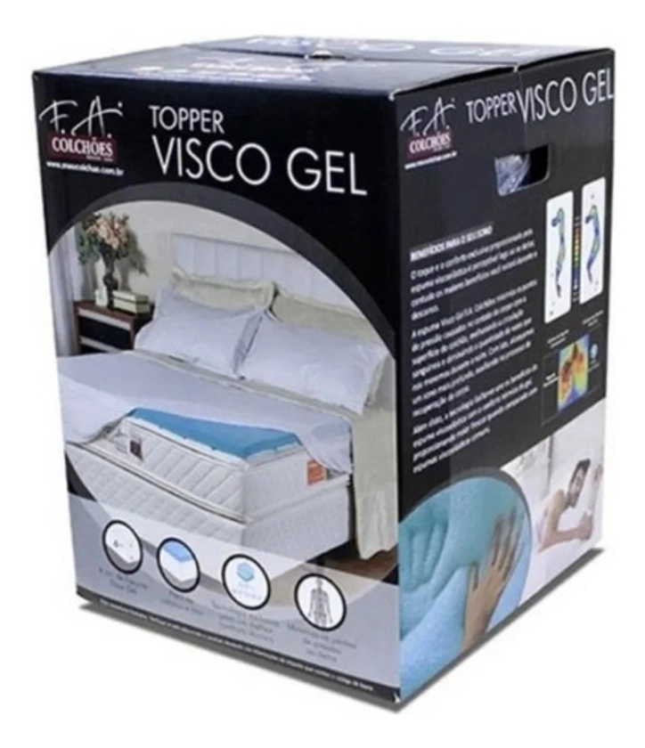 Pillow Top Topper Viscogel F.a Casal 138x188x4cm - R$ 496