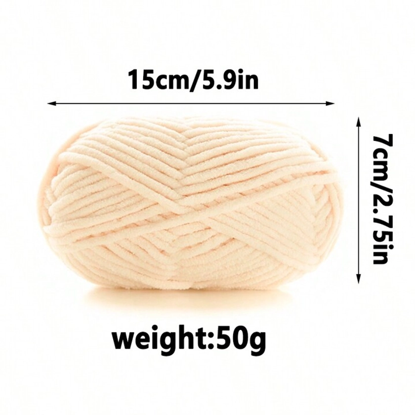 2pcs Soft And Comfortable Chenille Chunky Yarn For DIY Knitted Toys And Crocheted Hats, Scarves And Cushions, 50g/Ball