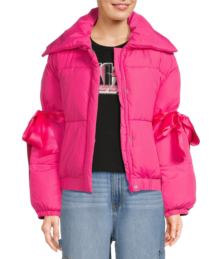 GB Bow Sleeve Puffer Jacket | Dillard's