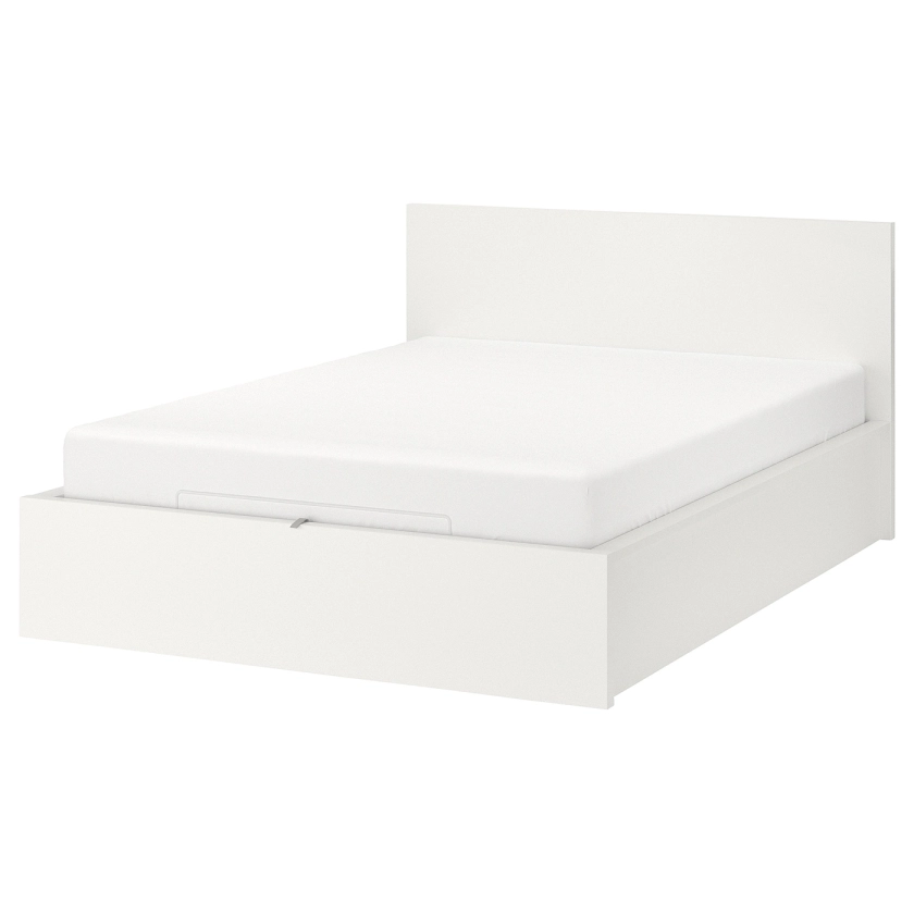 MALM storage bed, white, Queen - IKEA