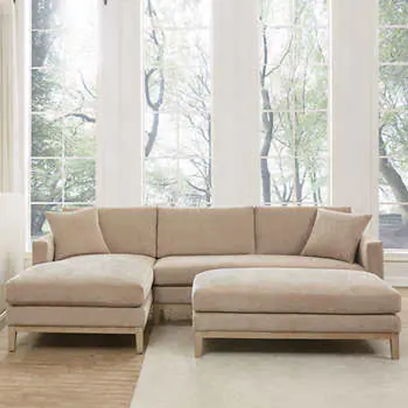 Caspian Fabric Sectional with Ottoman
