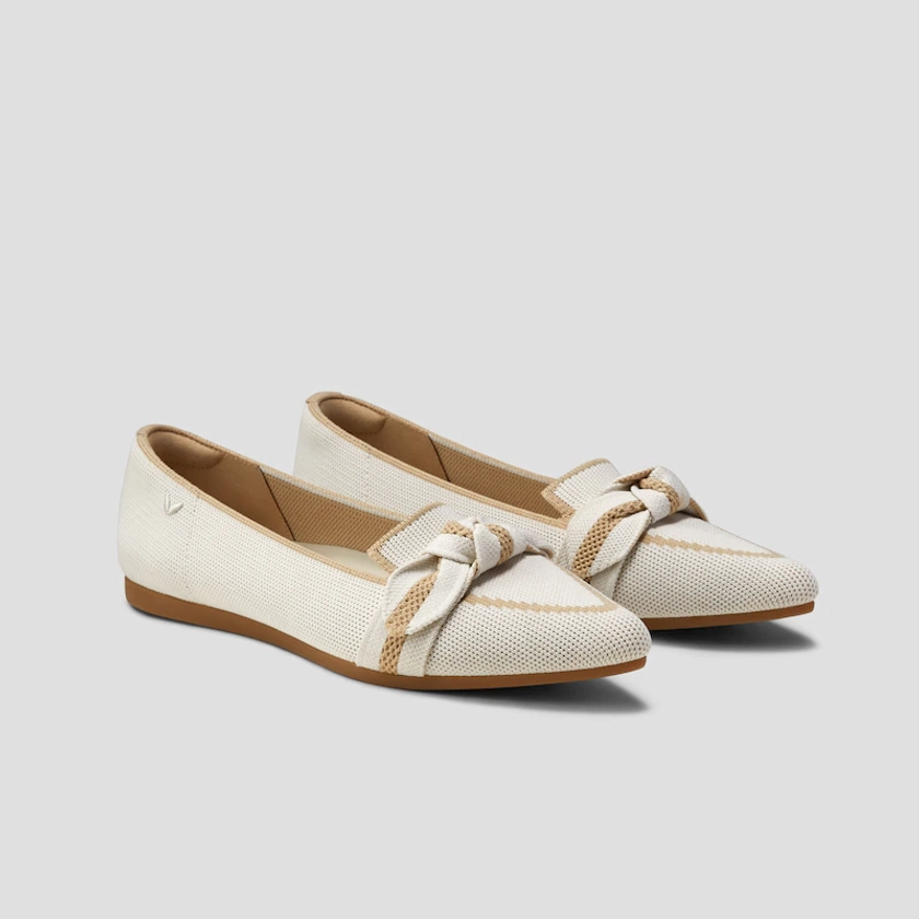 Pointed-Toe Bow Loafers (Michelle2.0), Beige, EU39 | VIVAIA