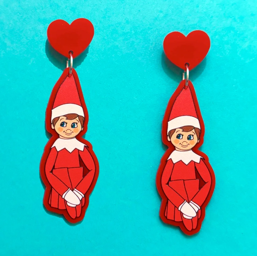 Elf On The Shelf Drop Earrings