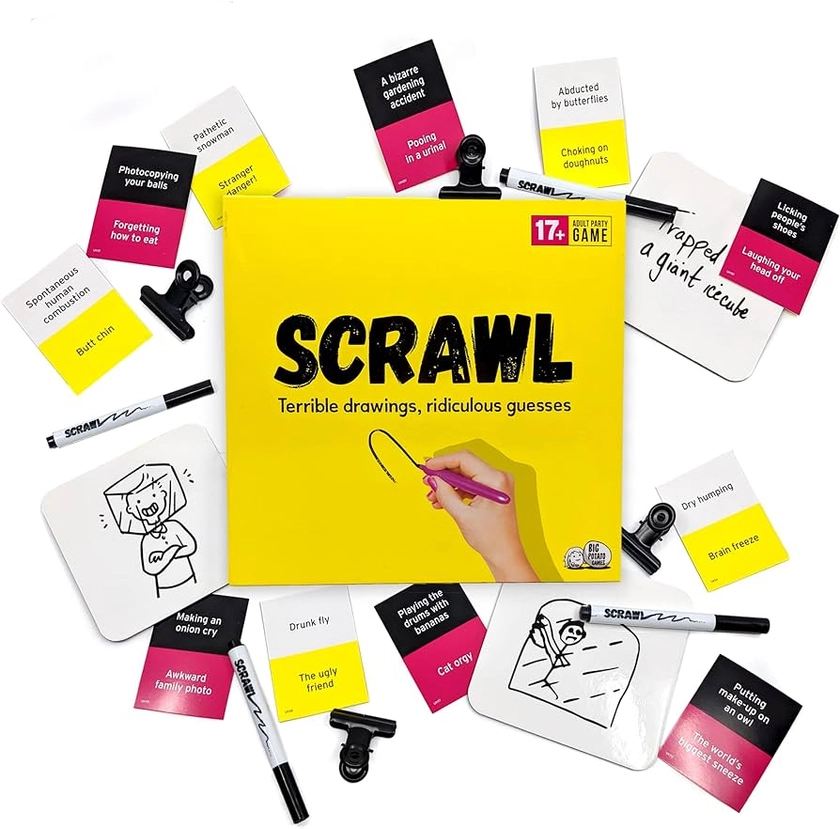 Scrawl Adult Board Game | Terrible Drawings and Ridiculous Guesses | Hilarious Board Game for Adults…