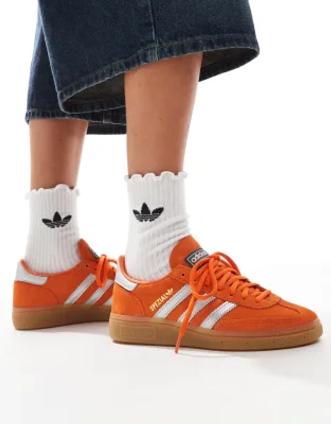 adidas Originals gum sole Handball Spezial sneakers in orange and silver