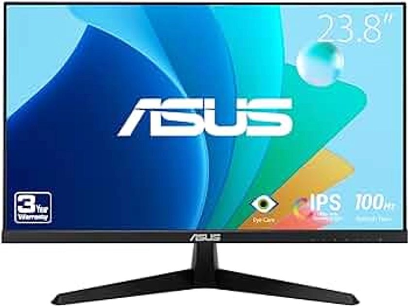 ASUS 24” (23.8-inch viewable) Eye Care Monitor (VY249HF) - Full HD, IPS, 100Hz, IPS, SmoothMotion, 1ms, Adaptive Sync, Blue Light Filter, Flicker Free, HDMI, VESA Mountable, 3 Year Warranty