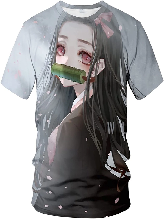 Plus Size Men&#39;s 3D Pattern Anime Girl Graphic Tees For Male, Comfy Stretch Short Sleeve T-shirts, Oversized Loose Men&#39;s Clothings