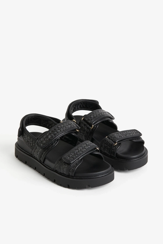 Braided Sandals - No heel - Black - Ladies | H&M US